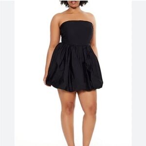 Forever 21 Black Ruched Bubble Mini Skirt